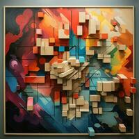 Constructing an abstract puzzle that challenges the viewer photo