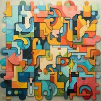 Constructing an abstract puzzle that challenges the viewer photo