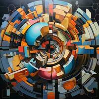Constructing an abstract puzzle that challenges the viewer photo