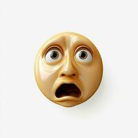 Confounded Face emoji on white background high quality 4k photo