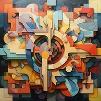 Constructing an abstract puzzle that challenges the viewer photo