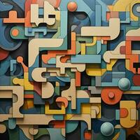 Constructing an abstract puzzle that challenges the viewer photo
