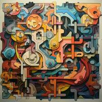 Constructing an abstract puzzle that challenges the viewer photo