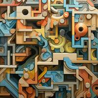 Constructing an abstract puzzle that challenges the viewer photo