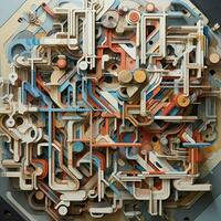 Constructing an abstract puzzle that challenges the viewer photo