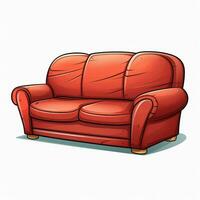 Couch 2d cartoon vector illustration on white background h photo