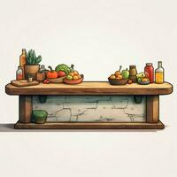 Counter Counter Top 2d cartoon illustraton on white backgr photo