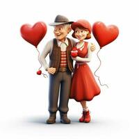 Couple with Heart Man Man 2d cartoon illustraton on white photo