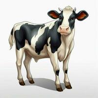 vaca 2d dibujos animados vector ilustración en blanco antecedentes hig foto