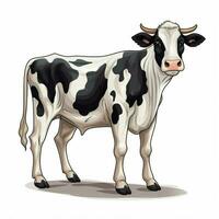 Cow 2d vector illustration cartoon in white background hig photo