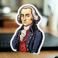 Craft a sticker inspired by a famous historical figure photo