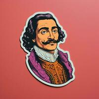 Craft a sticker inspired by a famous historical figure photo