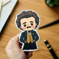 Craft a sticker inspired by a famous historical figure photo