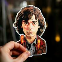 Craft a sticker inspired by a famous movie or TV show photo