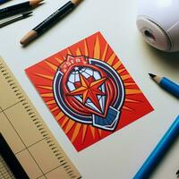 Craft a sticker inspired by a particular sports team photo