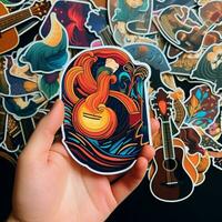 Craft a sticker inspired by a specific genre of music photo