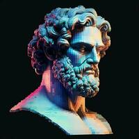 Craft an artwork that reimagines the classical bust of a G photo