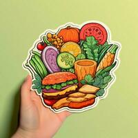 Create a sticker featuring a delightful food illustration photo