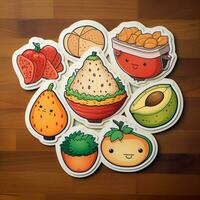 Create a sticker featuring a delightful food illustration photo