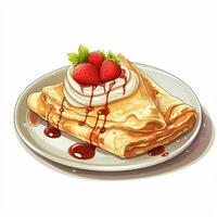 Crepes 2d vector illustration cartoon in white background photo