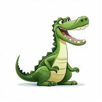 Crocodile 2d cartoon vector illustration on white backgrou photo