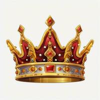 Crown 2d cartoon illustraton on white background high qual photo