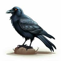 Crow 2d cartoon vector illustration on white background hi photo