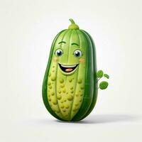 Cucamelon 2d cartoon illustraton on white background high photo