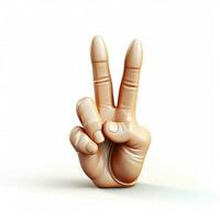 Crossed Fingers 2d cartoon illustraton on white background photo