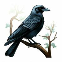 Crow 2d cartoon vector illustration on white background hi photo