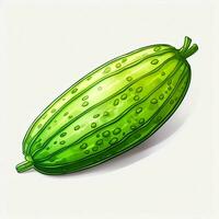 Cucamelon 2d cartoon illustraton on white background high photo