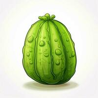 Cucamelon 2d cartoon illustraton on white background high photo