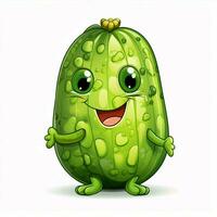 Cucamelon 2d cartoon illustraton on white background high photo