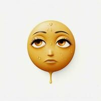 Crying Face emoji on white background high quality 4k hdr photo