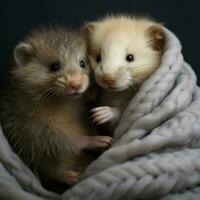 Cuddly creatures with soft fur begging for cuddle sessions photo