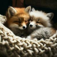 Cuddly creatures with soft fur begging for cuddle sessions photo