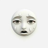 Crying Face emoji on white background high quality 4k hdr photo