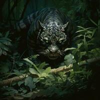 Cunning predator lurking in the shadows photo