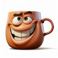 Cup 2d cartoon illustraton on white background high qualit photo