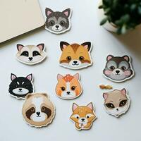 Cute and charming animal face stickers photo