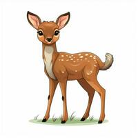 Deer 2d cartoon vector illustration on white background hi photo