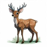 Deer 2d cartoon vector illustration on white background hi photo