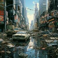 Depict the aftermath and reflection on Y2K once the new mi photo