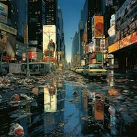 Depict the aftermath and reflection on Y2K once the new mi photo