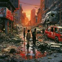 Depict the aftermath and reflection on Y2K once the new mi photo