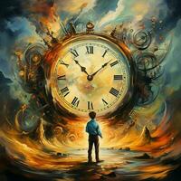 Depict the concept of time and its impact on personal grow photo
