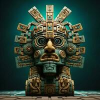 diseño un 3d avatar inspirado por antiguo maya civilización foto