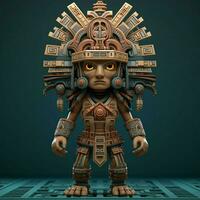 diseño un 3d avatar inspirado por antiguo maya civilización foto