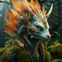 Design a 3D avatar that resembles a fantastical creature b photo