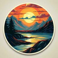 Design a sticker featuring a breathtaking sunset or sunris photo